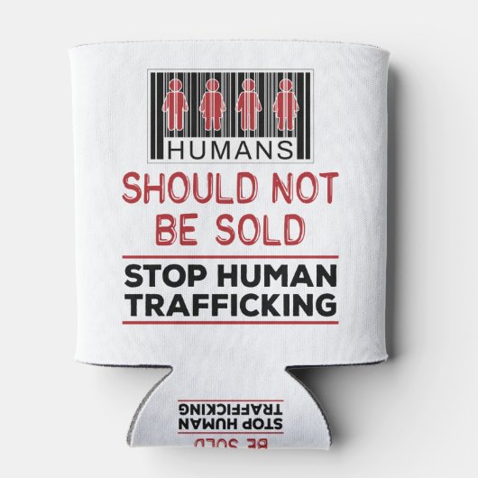 Mensen mogen niet worden verkocht tegen mensenhand blikjeskoeler (Achterkant)