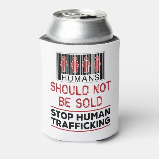 Mensen mogen niet worden verkocht tegen mensenhand blikjeskoeler (Blikje Achterkant)