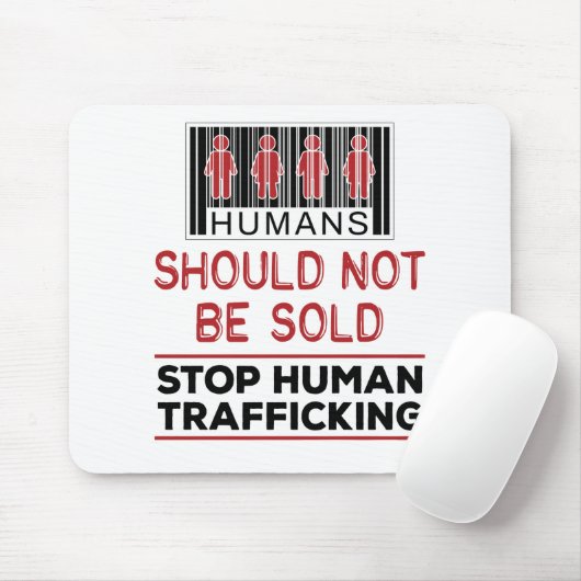 Mensen mogen niet worden verkocht tegen mensenhand muismat (Met muis)