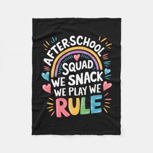 Mensen naschoolse squad snack speel regel school fleece deken (Voorkant)