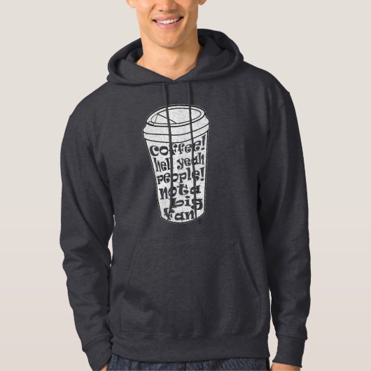 Mensen niet een grote fan introvert koffie liefheb hoodie (Voorkant)