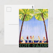 Mensen op de Franse riviera, Frankrijk Briefkaart (Voorkant / Achterkant)