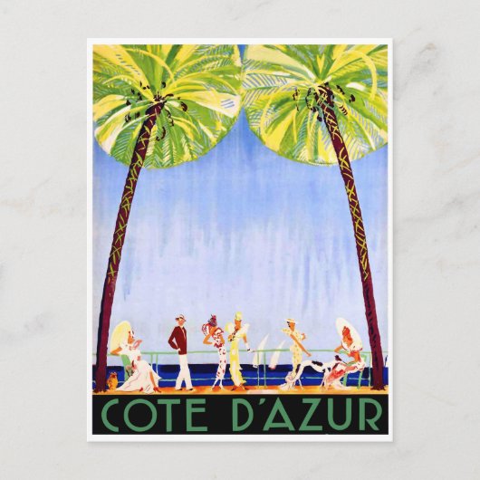 Mensen op de Franse riviera, Frankrijk Briefkaart (Voorkant)