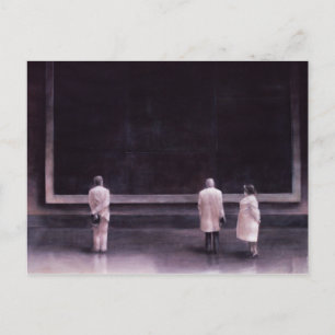 Mensen op een tentoonstelling in 1990 briefkaart