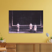 Mensen op een tentoonstelling in 1990 canvas afdruk (Insitu (Woonkamer))