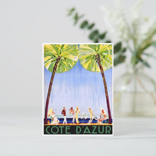 Mensen op Franse riviera, Frankrijk Briefkaart (Staand voorkant)