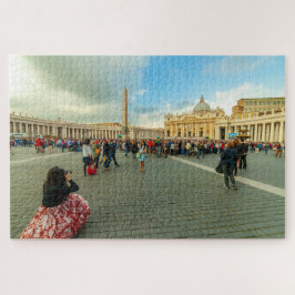 Mensen op het plein Saint Peter, Rome, Italië Legpuzzel