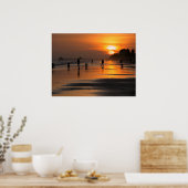 Mensen op het strand aan de oceaan poster (Keuken)