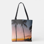 Mensen op het strand bij zee tote bag (Achterkant)
