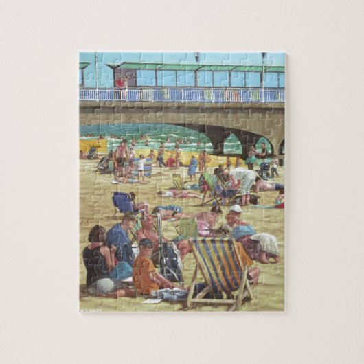 mensen op het strand Bournemouth, Dorset, Verenigd Legpuzzel (Verticaal)