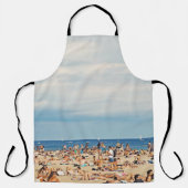 Mensen op het strand op bruin zand schort (Voorkant)