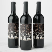 Mensen op straat wijn etiket (Flessen)