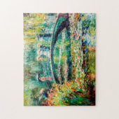 Mensen op tuinbrug met waterlelies legpuzzel (Verticaal)