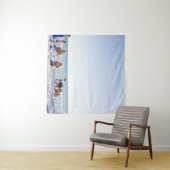 Mensen op witte zanden op het strand wandkleed (In Situ (horizontaal))
