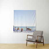 Mensen op witte zanden op het strand wandkleed (In situ)
