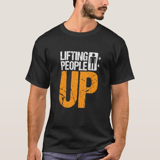 Mensen optillen hoogleraar technicus t-shirt (Voorkant)