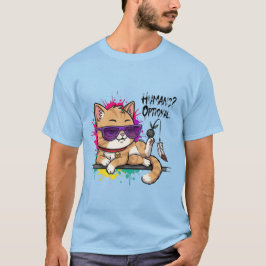 Mensen? Optioneel – Coole Kat in Zonnebril  T-shirt