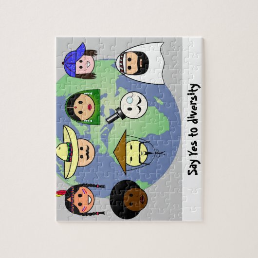 Mensen over de hele wereld tegen racisme legpuzzel (Verticaal)