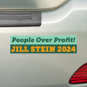 Mensen Over Winst Jill Stein 2024 Bumpersticker (Op auto)