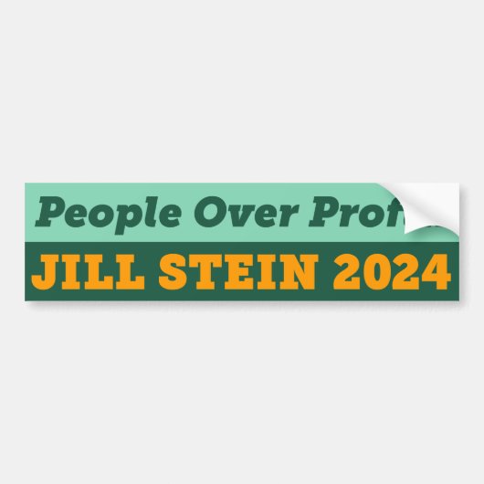 Mensen Over Winst Jill Stein 2024 Bumpersticker (Voorkant)