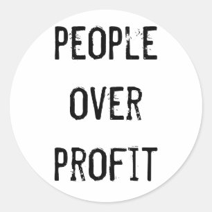 "Mensen over winst" ticker Ronde Sticker
