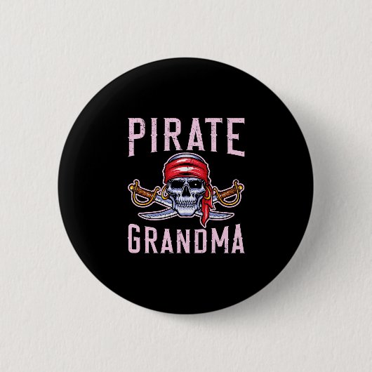 Mensen pirate oma grootmoeder oma pirate ronde button 5,7 cm (Voorkant)