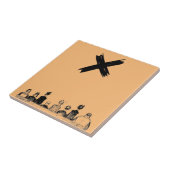 Mensen Rear Uitzicht Charm ontmoet Witty Art op Tegeltje (Zijkant)