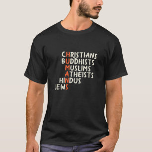 Mensen Religies Christenen Boeddhisten Moslims Man T-shirt