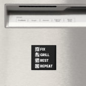 Mensen repareren grill rust herhalen routine grapp magneet (Insitu (Vaatwasser))