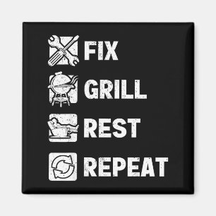 Mensen repareren grill rust herhalen routine grapp magneet