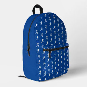 Mensen Running Silhouette HeartBeat Line Blauw Bedrukte Rugzak