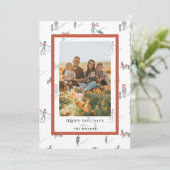 Mensen Schaatsen Kerstmis Vakantie Fotokaart Kaart (Staand voorkant)