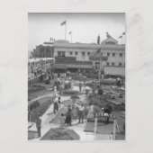 Mensen spelen minigolf verhoogde uitzicht B & W Briefkaart (Voorkant)