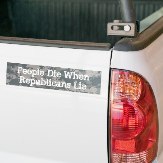 Mensen sterven als republikeinen liegen bumpersticker (Op Truck)