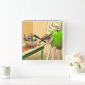 Mensen Stilleven Grappige Cartoon Wandklok (Huis)