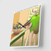 Mensen Stilleven Grappige Cartoon Wandklok (Hoek)