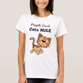 Mensen Sucken, Katten Regeren T-shirt (Voorkant)