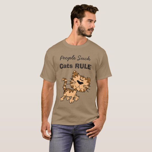 Mensen Sucken, Katten Regeren T-Shirt (Voorkant volledig)