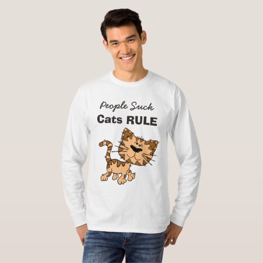 Mensen Sucken, Katten Regeren T-shirt (Voorkant volledig)