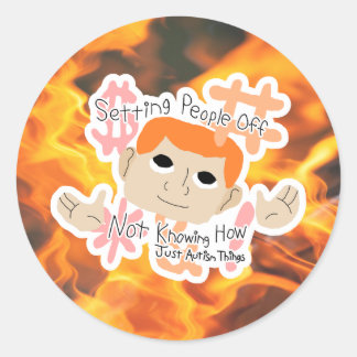 Mensen tegen zich in het harnas jagen... gewoon au ronde sticker