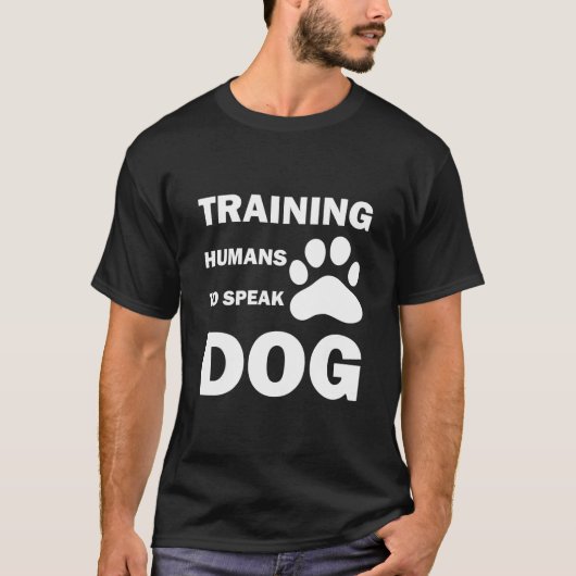 Mensen trainen om te praten over hond, grappige ho t-shirt (Voorkant)