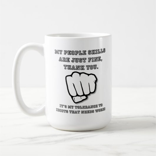 Mensen vaardigheden grappige mok (Links)