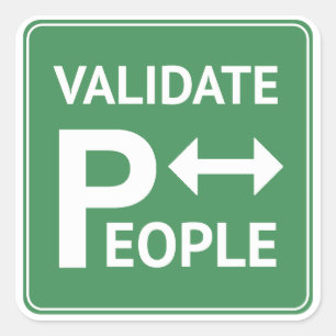 Mensen valideren ~ Herinnering parkeersticker DBT  Vierkante Sticker