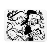 Mensen van de Retro Party die een speciale zitting Magneet (Horizontaal)