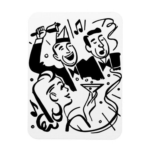 Mensen van de Retro Party die een speciale zitting Magneet (Verticaal)