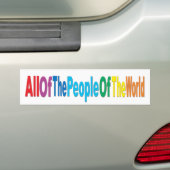 Mensen van de wereld bumpersticker (Op auto)