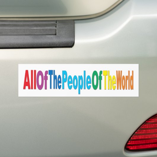 Mensen van de wereld bumpersticker (Op auto)
