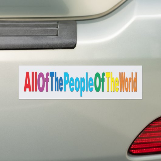 Mensen van de wereld bumpersticker (Op auto)