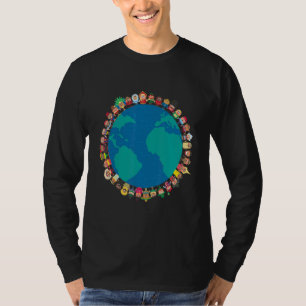 Mensen van de Wereld Diversiteit Eenheid rond de G T-shirt