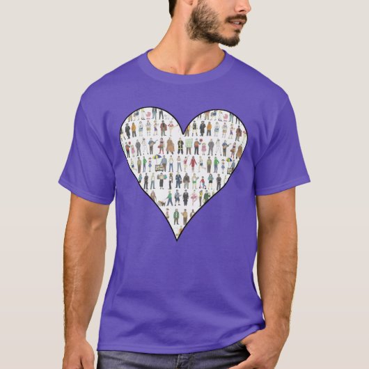 Mensen van het NYC New York City Humans Heart T-sh T-shirt (Voorkant)
